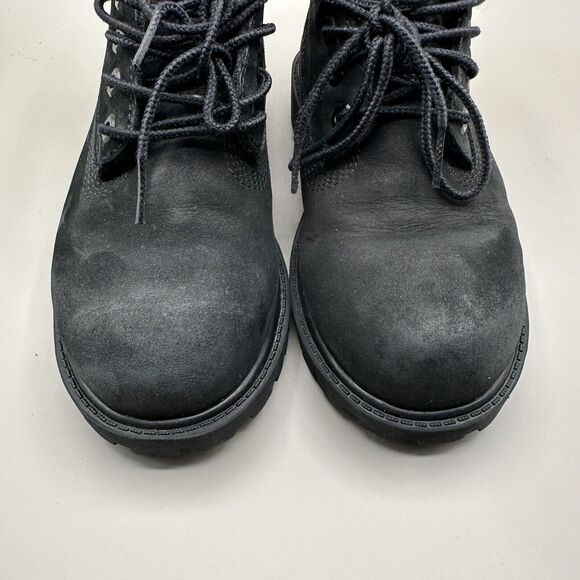 Timberland Boots Junior Boys Size 1 M Black Nubuck Premium 6" Waterproof 12707 - Picture 4 of 9
